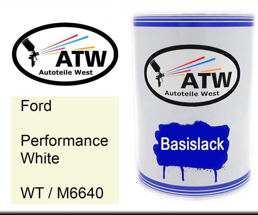 Ford, Performance White, WT / M6640: 500ml Lackdose, von ATW Autoteile West.